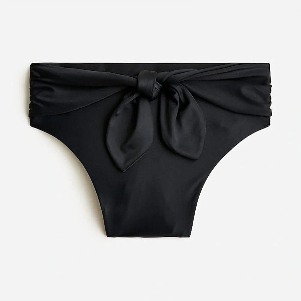 J.Crew Tie high-rise bikini bottom BC110 / Black Size M